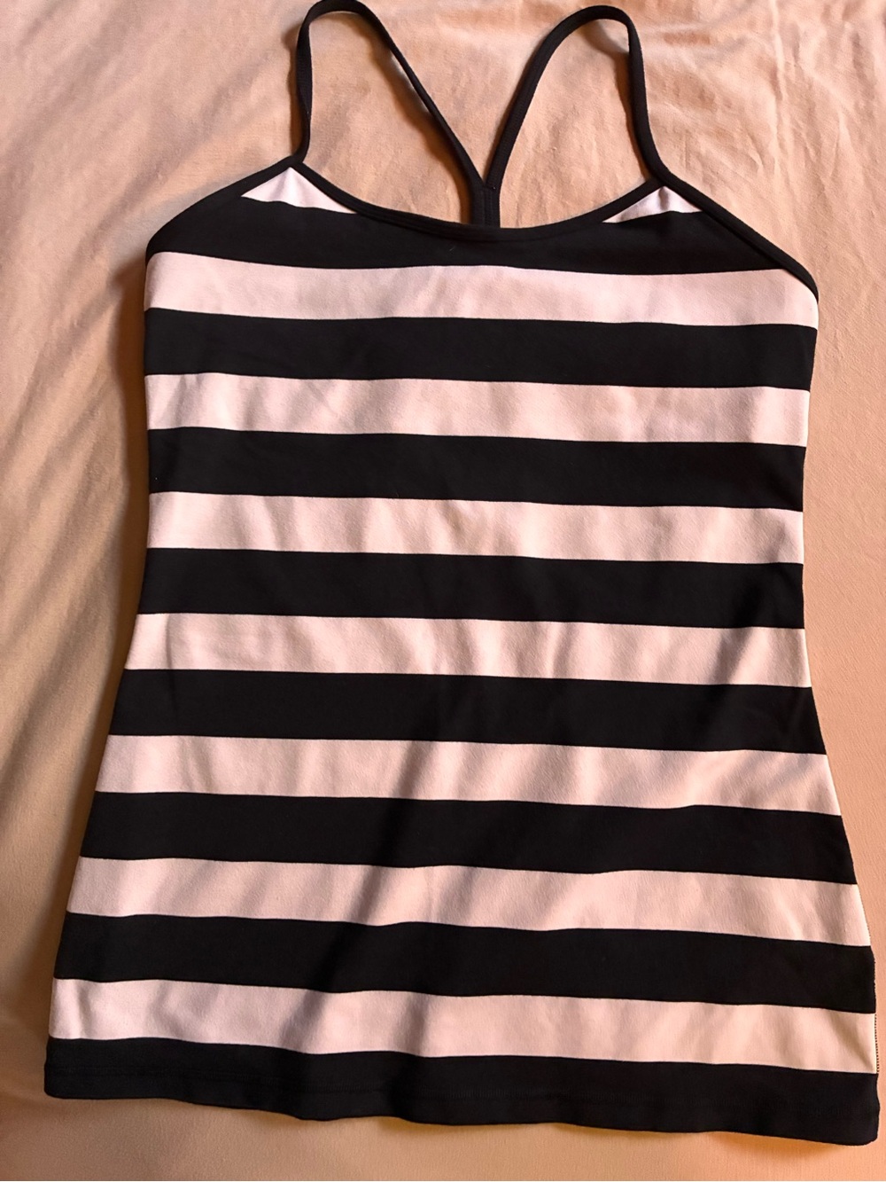 lululemon athletica Black and White Striped Tank